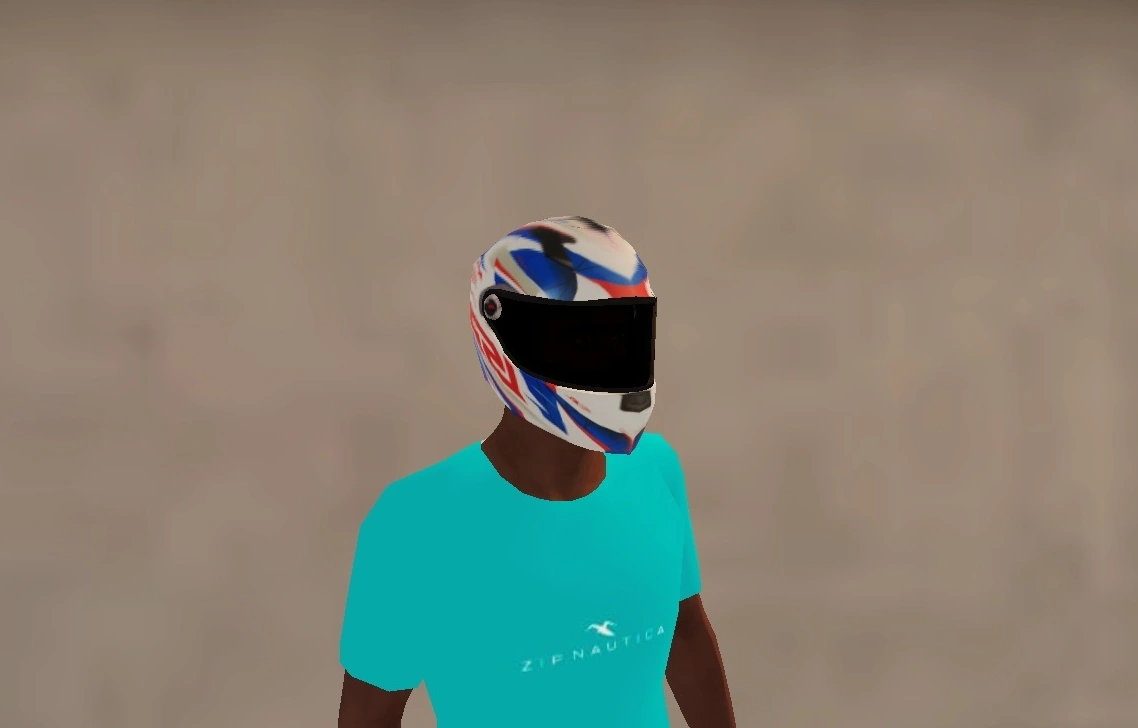 LS2 Capacete Draze Branco Azul e Vermelho skin